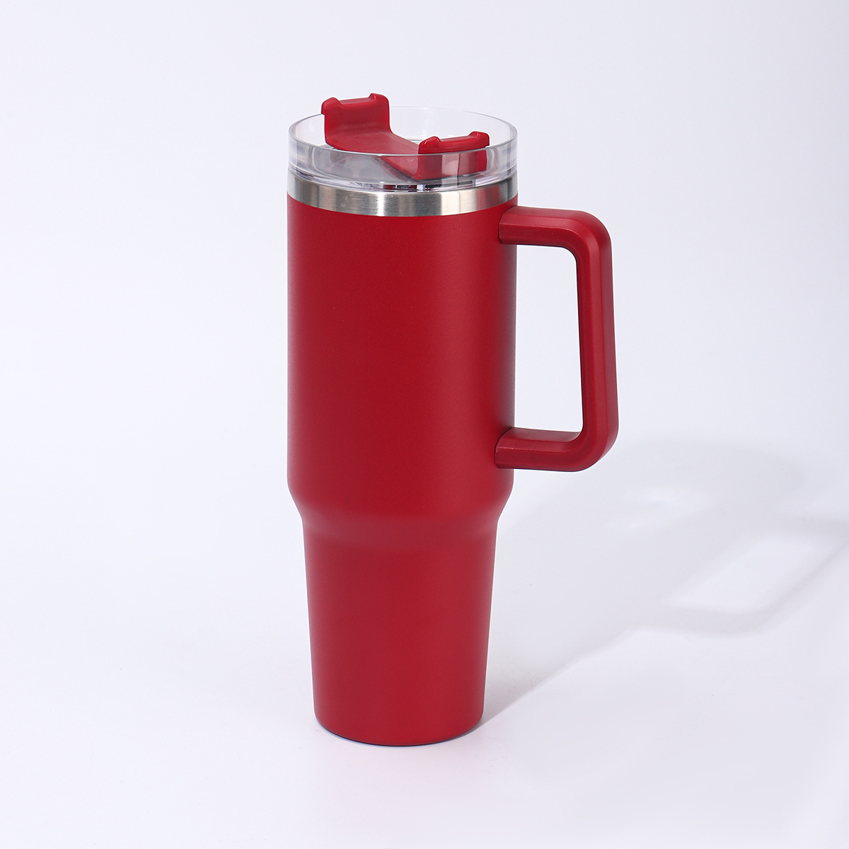 Taza de aislamiento térmico de acero inoxidable transfronteriza de alta capacidad de 40oz taza de automóvil con mango de paja taza de hielo