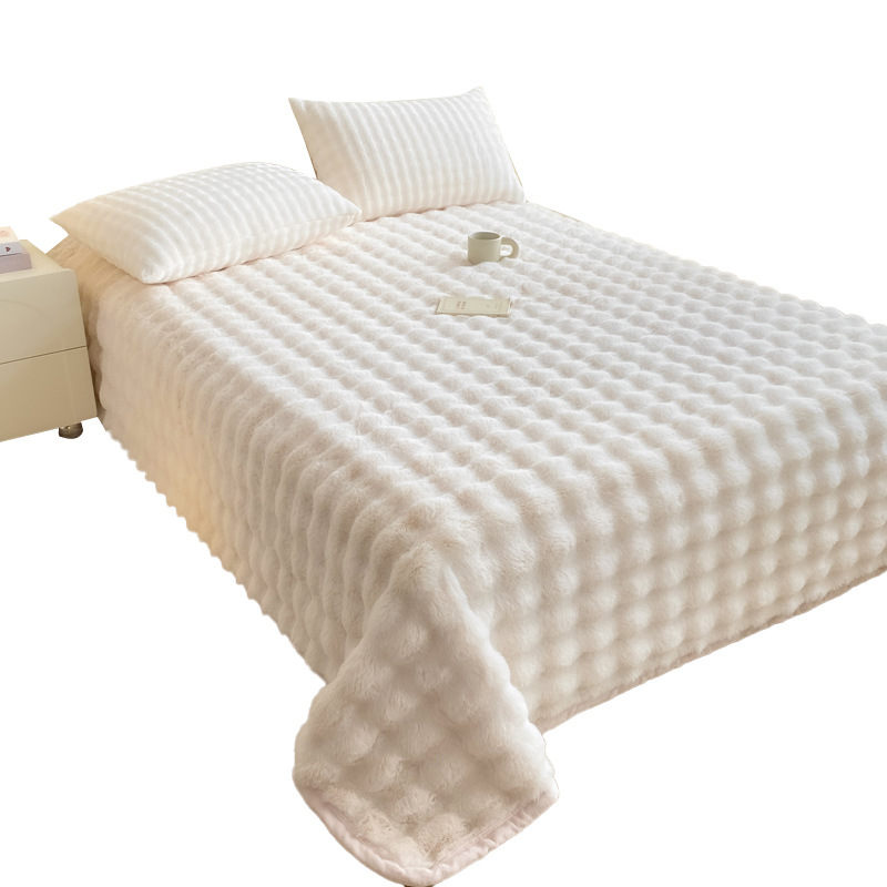 Sábanas de felpa de conejo engrosadas de invierno, franela individual, terciopelo de coral, manta de felpa de leche, edredón individual, dormitorio individual más vellón