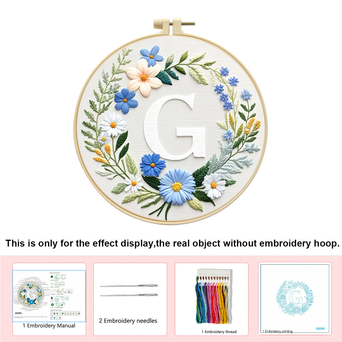 Hecho a mano flores y plantas europeas bordadas paquetes de materialdiy inglés 26 letras simple principiante nivel de bordado al por mayor