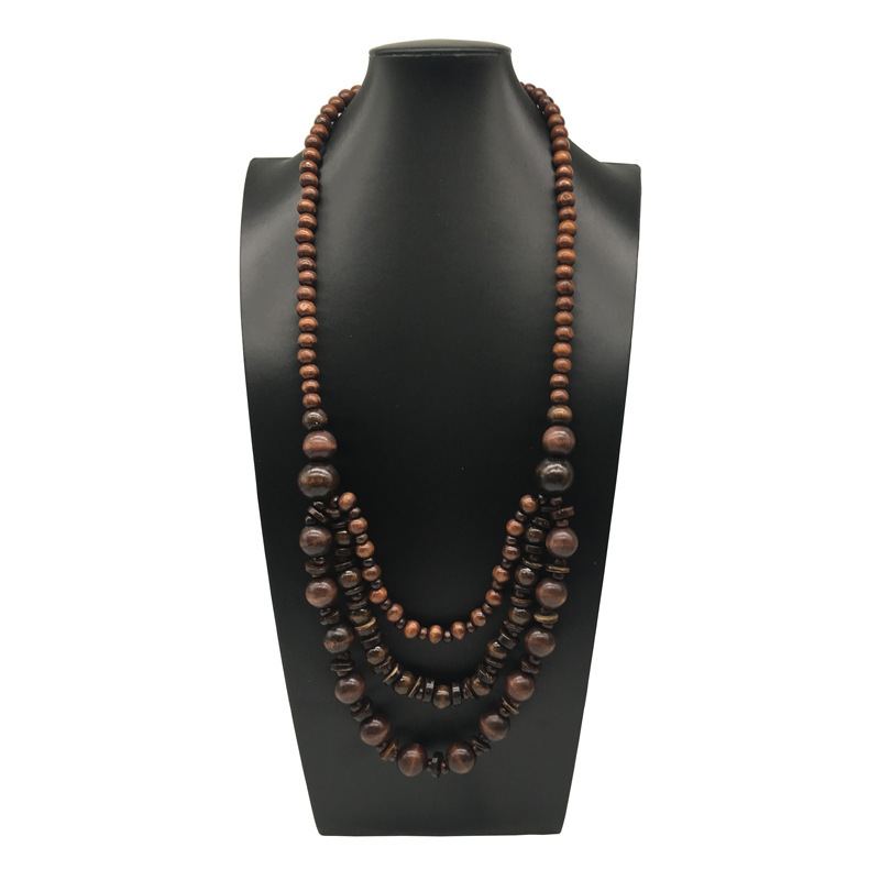 Bohemian handmade coconut shell Wood beaded multi-layer coffee long sweater chain for women necklace women Bohemian handmade coconut shell Wood beaded multi-layer coffee long sweater chain for women necklace women