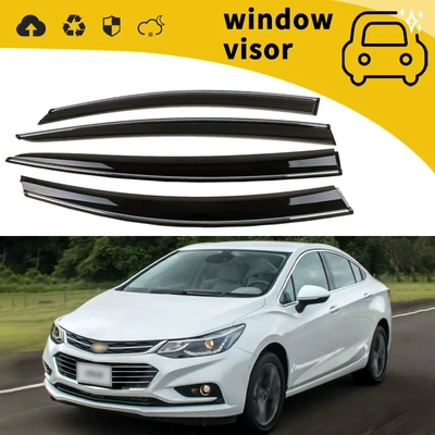 Suitable for 09-20 Chevrolet: Rain shield - 17-cruzewith-plastic-bright-strip-adhesive-4
