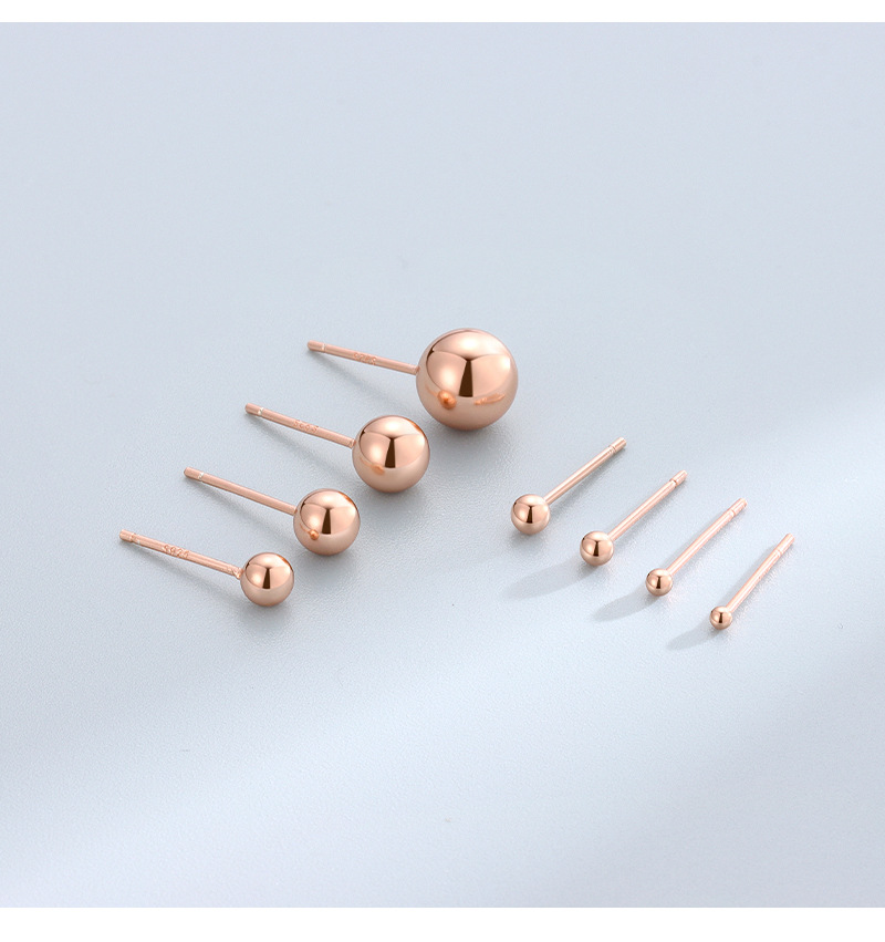 Simple Style Round Silver Plating Ear Studs 1 Pair