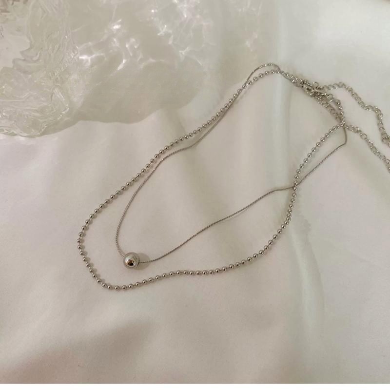 Double Layered Necklace For Women Minimalist Collarbone Chain_voghion.com