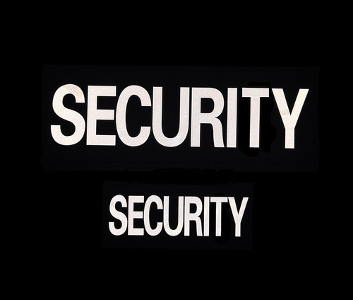 Hook and loop Velcro safety patch embroidered letters SECURITY large and small uniform reflective cloth patch