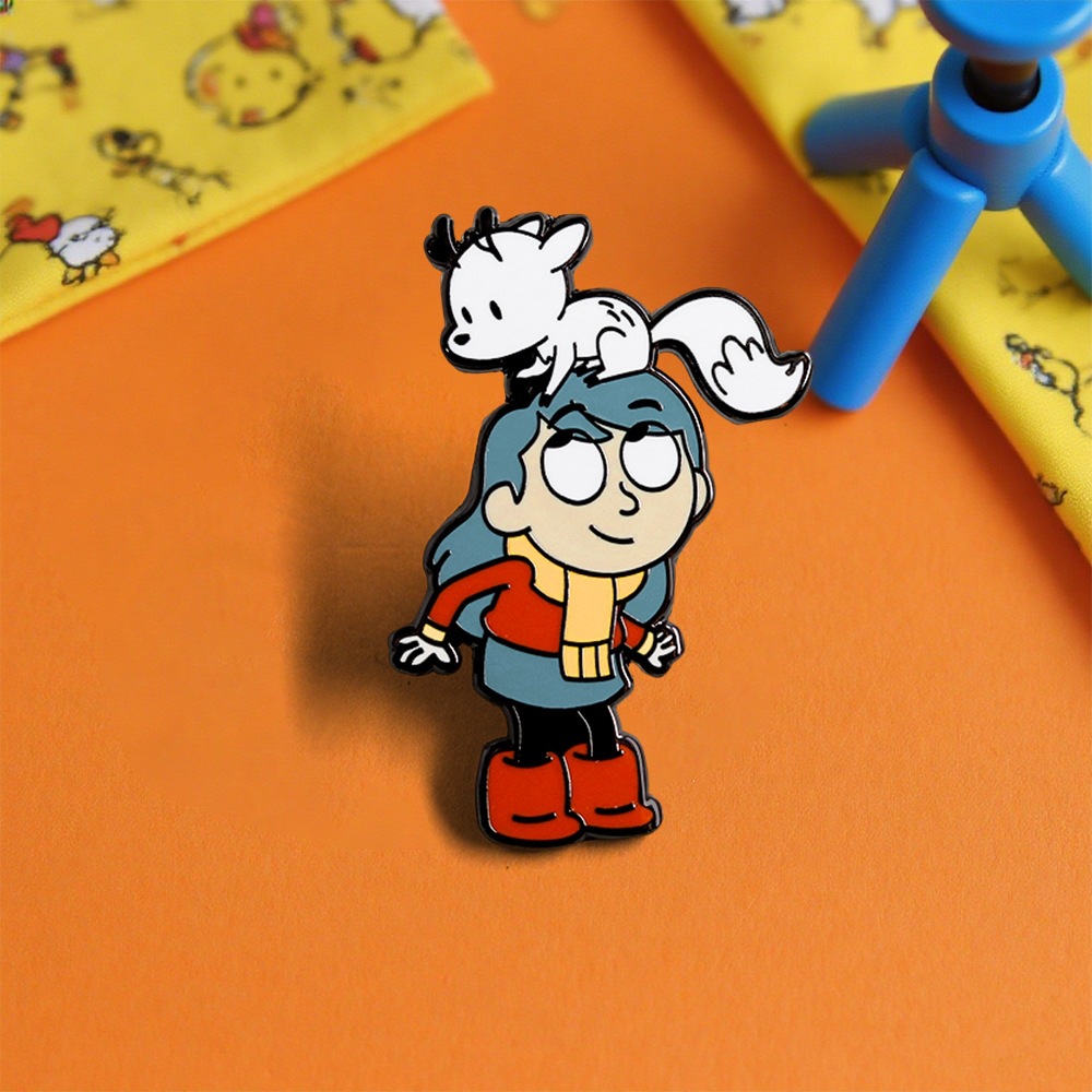 Hilda and Tewig Enamel Pins Fantasy Adventure Anime Character Merchandise Badges European and American Style Cartoon Brooches