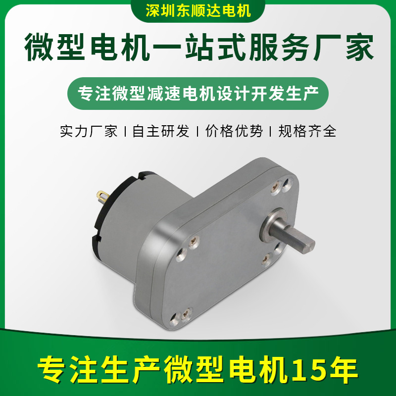 蜗轮蜗杆方形微型直流减速电机大扭矩低噪音微型电机低速马达电机