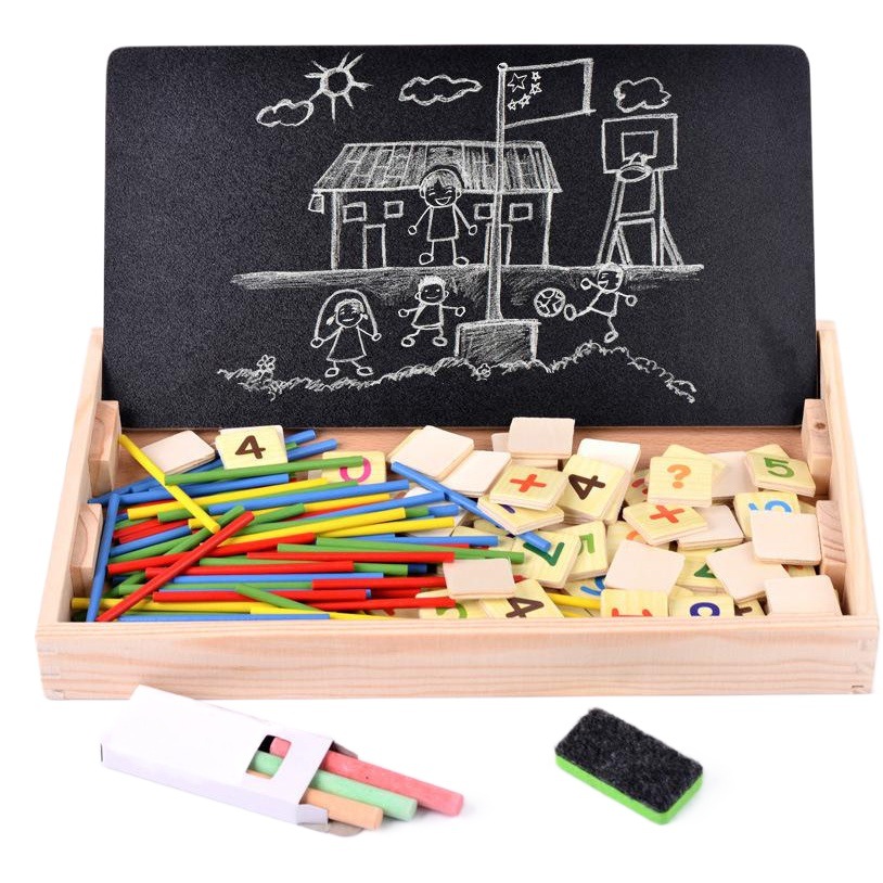 Juguetes de inteligencia de educación temprana para niños de madera N función digital stick Computing caja de aprendizaje además, resta, multiplicación y división reloj despertador de aprendizaje