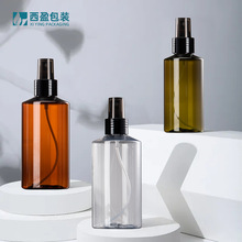 西盈现货150ml透绿/透明透茶化妆品斜肩塑料瓶电化铝喷头喷雾瓶