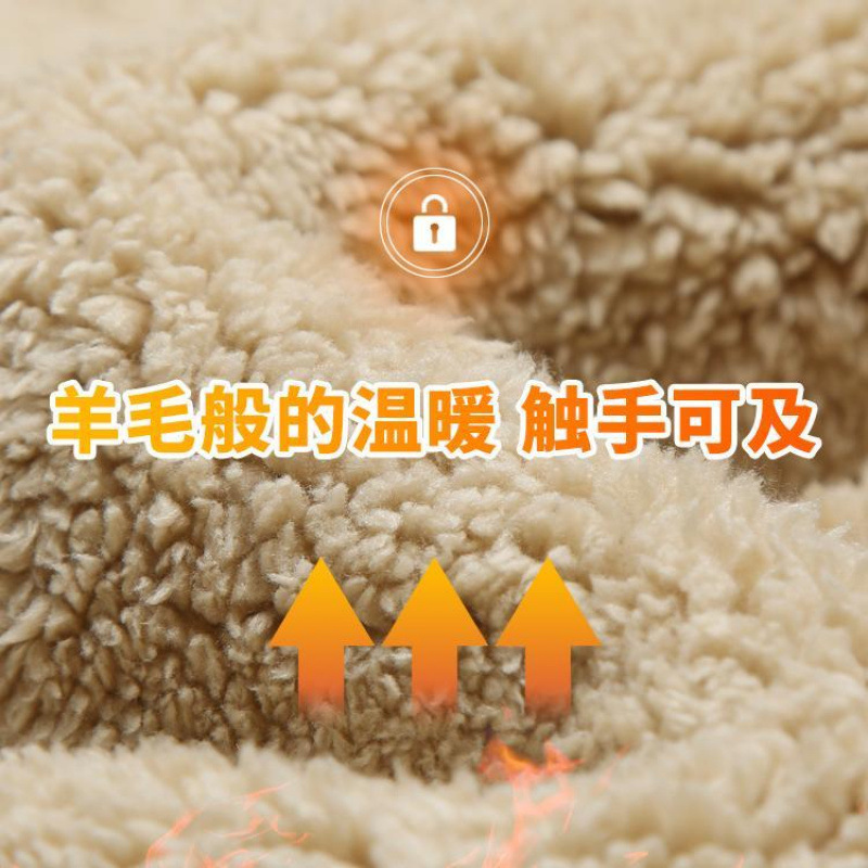 겨울 두꺼운 양고기 벨벳 세트 남자 기모 캐주얼 스포츠웨어 느슨한 중년 및 노인 아빠 투피스 스웨트 셔츠