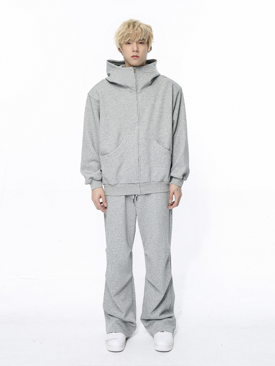 Mtlclothes ropa de Hombre | 2024 primavera nueva Europa y América cremallera con capucha cardigan color sólido cercanías traje deportivo