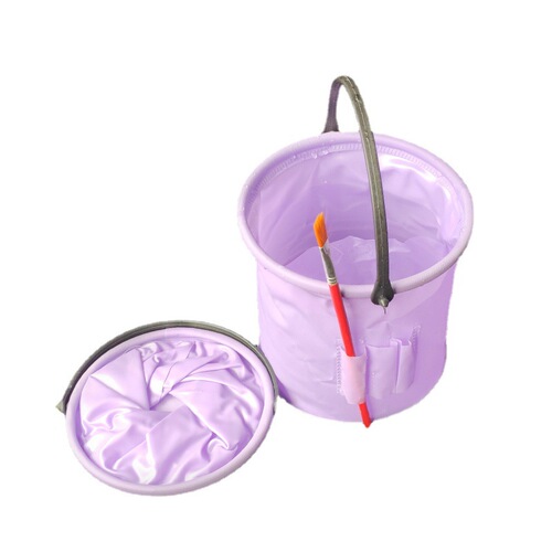 Wholesale small number partition hard bottom pen folding plastic bucket beach tide bucket art painting paintbrush washing bucket