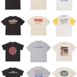GALLERY DEPT REPRESENT 高街潮牌复古水洗做旧宽松情侣 短袖T恤