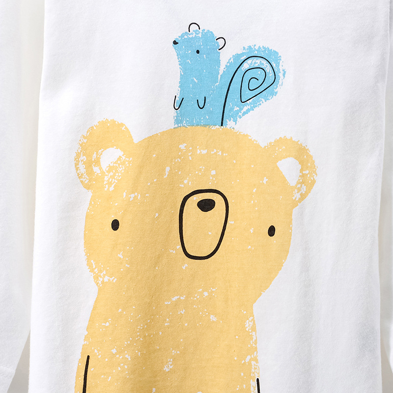 JOJOBEBE otoño nueva ropa infantil europea y americana Camiseta de algodón de manga larga de dibujos animados cuello redondo Camiseta de los niños