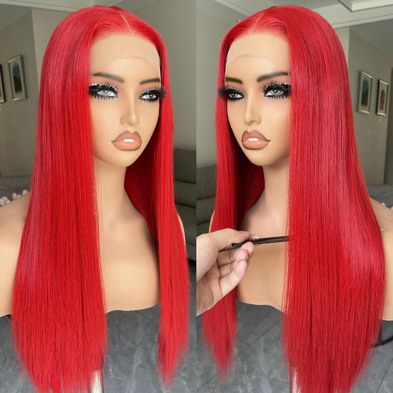Women's Lace Wigs High Temperature Synthetic Fiber Long Straight Hair African Style For Americas And Europe_voghion.com