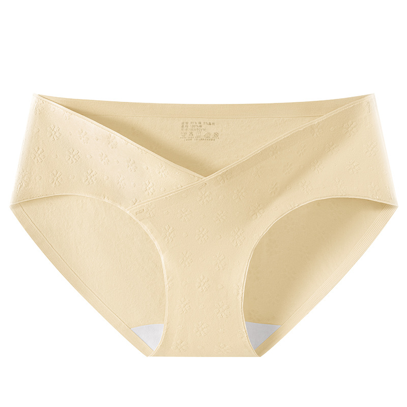 Ropa interior de algodón para mujeres embarazadas 7A antibacteriano y largo entrepierna de algodón especial para el embarazo ropa interior jacquard de cintura baja de alta elasticidad para mujeres