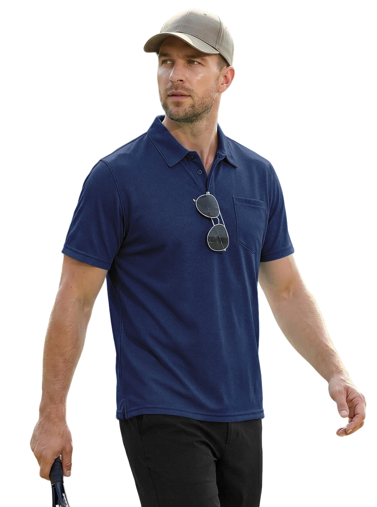 Europa y Estados Unidos transfronterizos hombre polo de verano con solapa de mangas cortas transpirables piel deportiva casual moda de hombre de mangas cortas hombre image 11