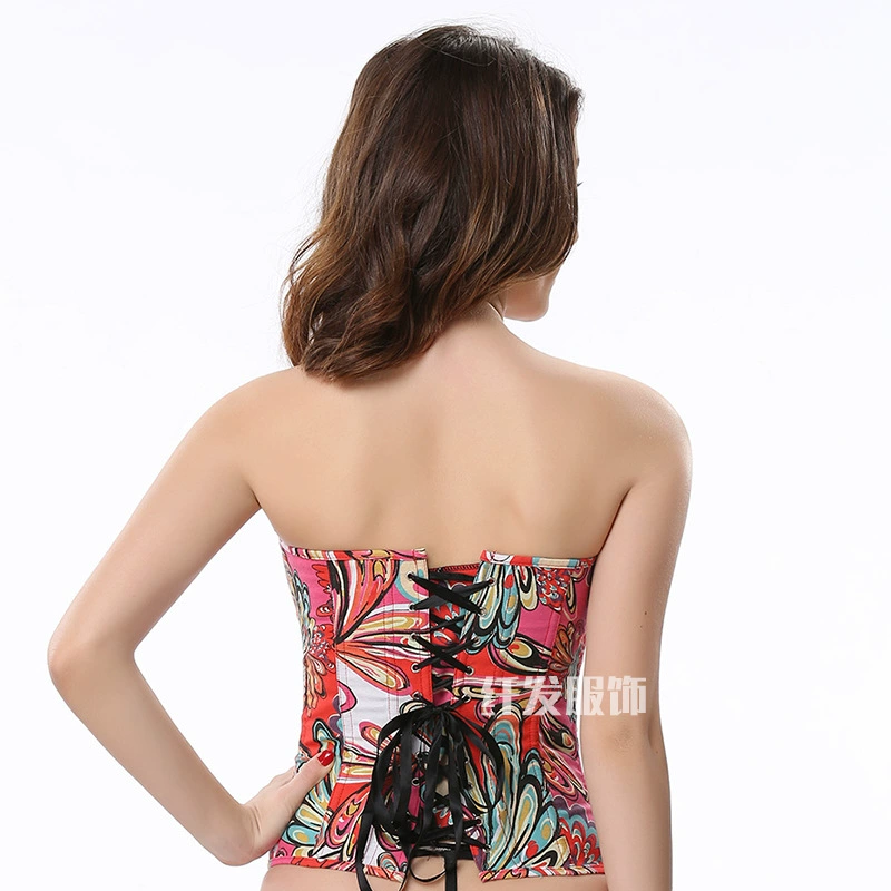 Джинсовый корсет в стиле ретро подкультуры, абстрактная油 живопись pattern butterfly, корсет palace, топ с костяком, женский