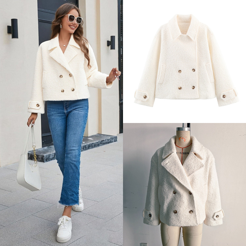 Za Cross-Border Export Spot European and American Style Women's Winter New Versatile Loop Velvet Outwear Jacket
