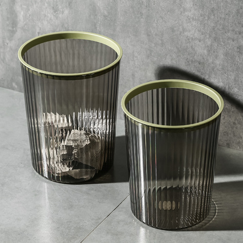 Trash can for home living room light luxury high-end transparent simple large bedroom creative toilet bathroom lidless paper basket