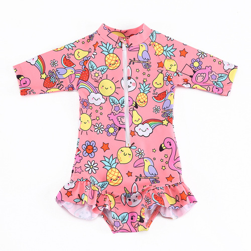 about children's swimsuit female summer sunscreen cute baby swimsuit one-piece children's swimsuit