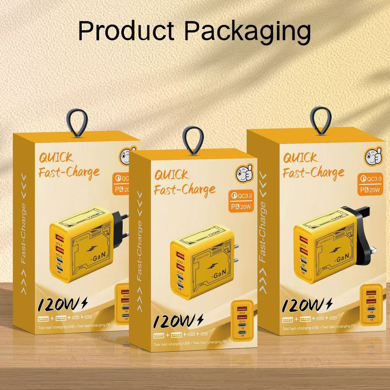 Cable de datos tres en uno de carga flash de doble motor de nitruro de galio Mecha para Apple Huawei Android Honor Xiaomi Car