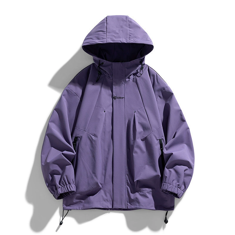 Solid autumn thin jacket for beloved for leisure, oversize