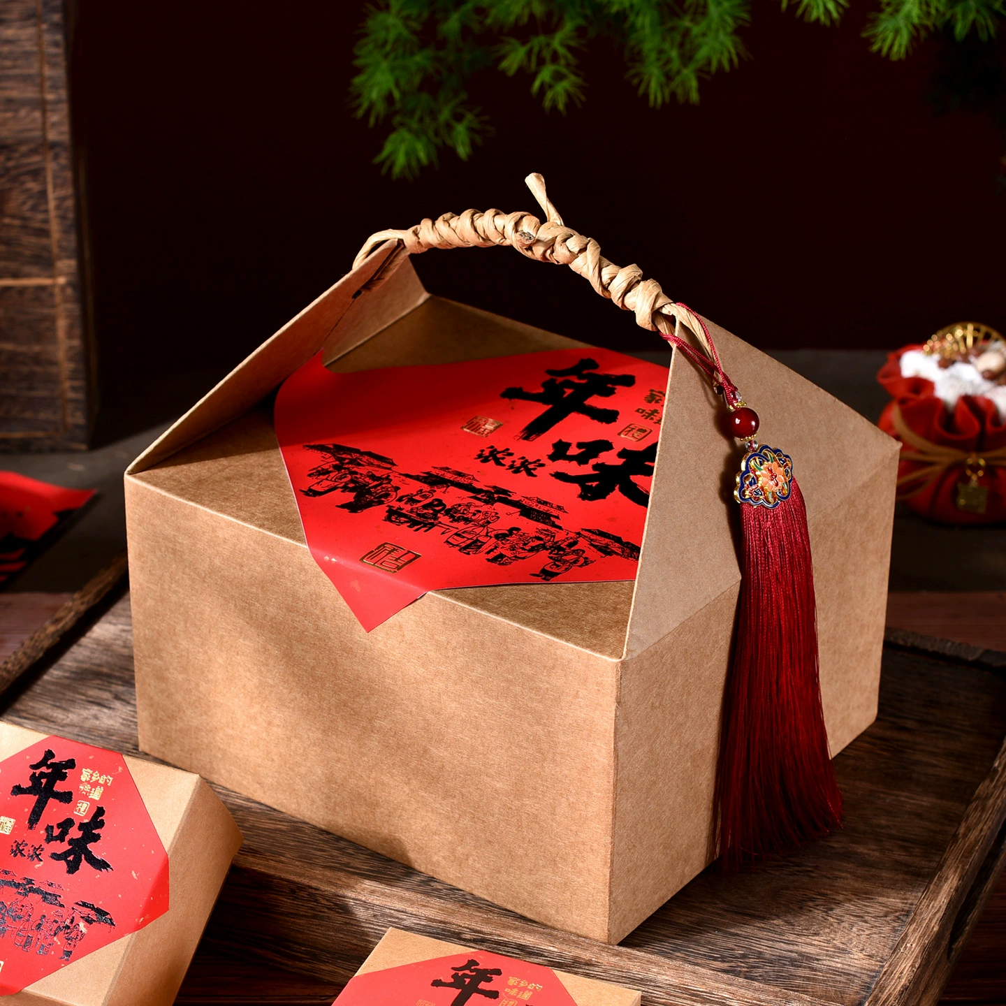 Пустая подарочная коробка на Новый год, для лунных пряников, выпечки, с девятью отделениями, для колбас, сухофруктов, конфет, ручная подарочная упаковка