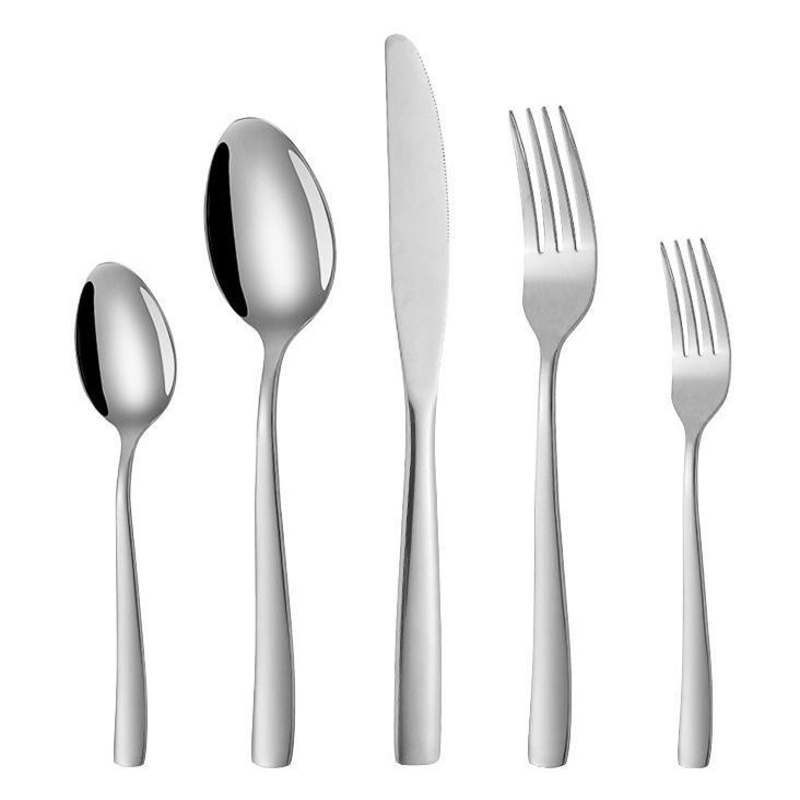 Vajilla de acero inoxidable con cuerpo desnudo de mango cuadrado TEMU transfronterizo para banquetes de boda hotel bistec cuchillo y tenedor comida occidental cuchillo, tenedor y cuchara juego de 20 piezas