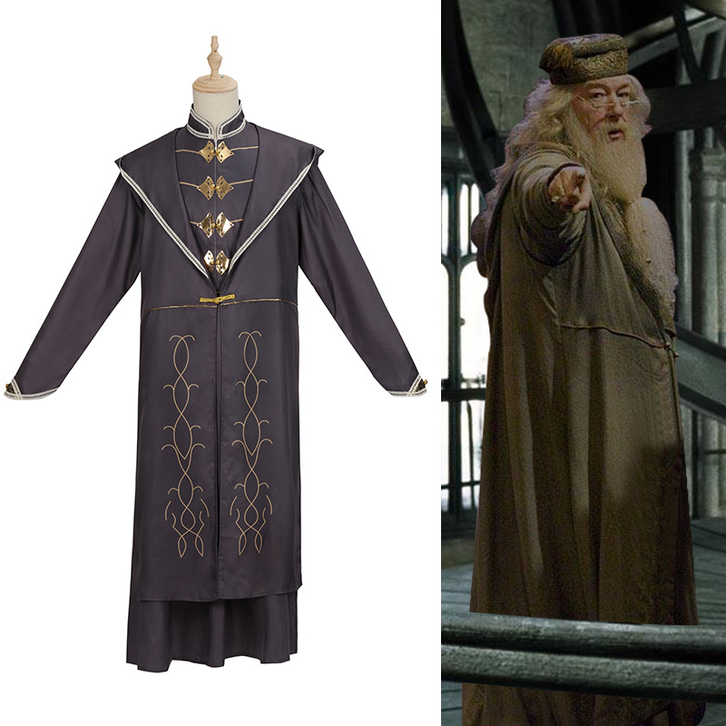 Harry Potter cosplay Albus Dumbledore cosplay costume, Halloween Hogwarts headmaster cosplay, in stock.