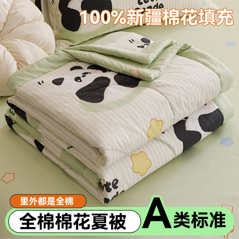 Edredón de aire acondicionado lavable de algodón de clase A, núcleo de edredón de algodón de Xinjiang, edredón de algodón impreso de verano, edredón de regalo doble
