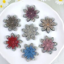 新款烫钻立体花朵服装辅料包包鞋花鞋扣发饰饰品装饰配件批发