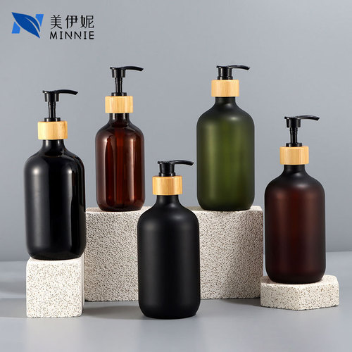 500ml high-neck lotion bottle push-type shampoo bottle shower gel bottle cosmetic refill bottle frosted PET