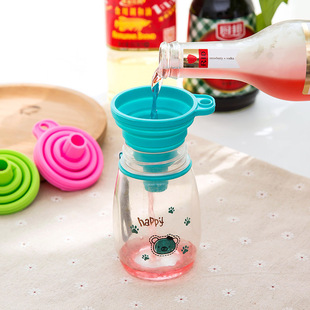 Household Funnel Oil Pot Wine Pot Funnel Foldable Telescopic Silicone Mini Funnel Kitchen Liquid Dispelling Small Funnel