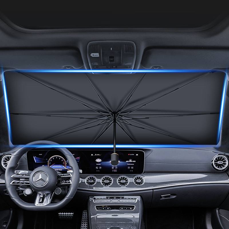 Car sunshade umbrella type sunshade in small car folding sun protection and heat insulation artifact sunshade front sunshade Car sunshade umbrella type sunshade in small car folding sun protection and heat insulation artifact sunshade front sunshade