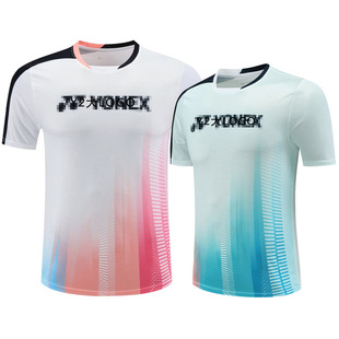 New badminton clothes men's and women's moisture-absorbing quick-drying competition clothes short-sleeved boys and girls Student tops wholesale 22086