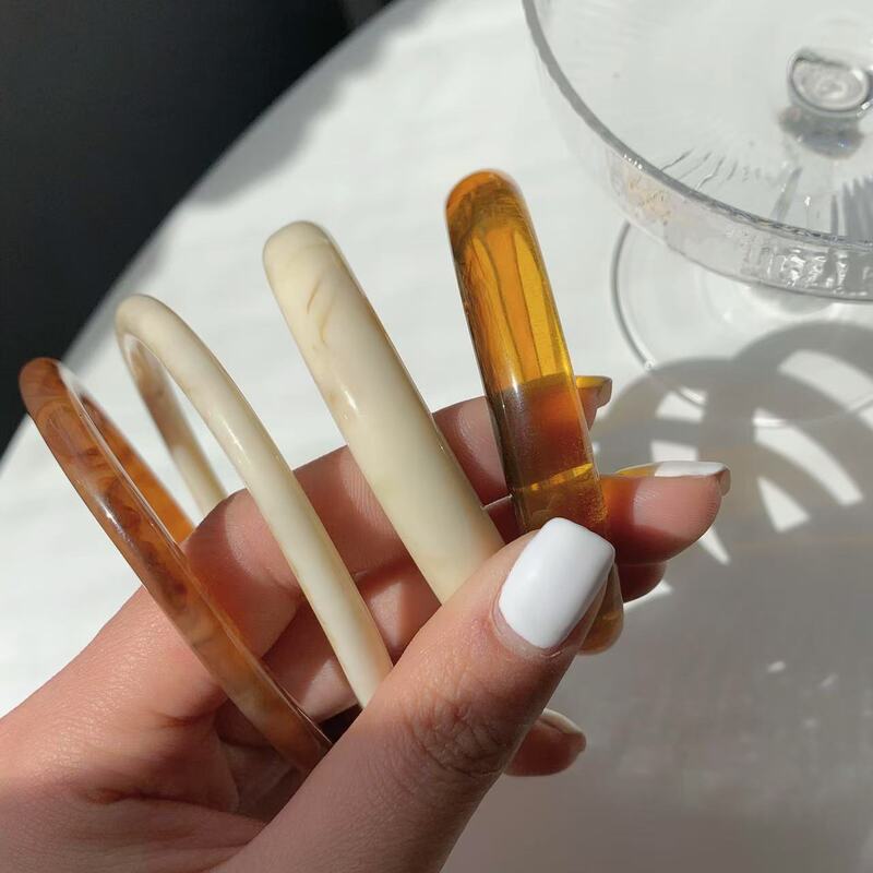 Amazon Xiyin's Popular Bracelet, Personalized Cool Style Bracelet, Acrylic Marble Pattern Retro Bracelet for Women