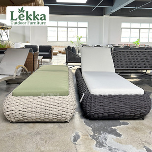 Factory direct sales outdoor lying bed villa swimming pool lounge chair cross-border sun lounge chair B&B outdoor beach lounge chair