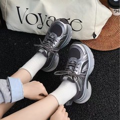 厚底增高老爹鞋女2025秋季新款网面透气运动鞋韩版百搭轻便休闲鞋