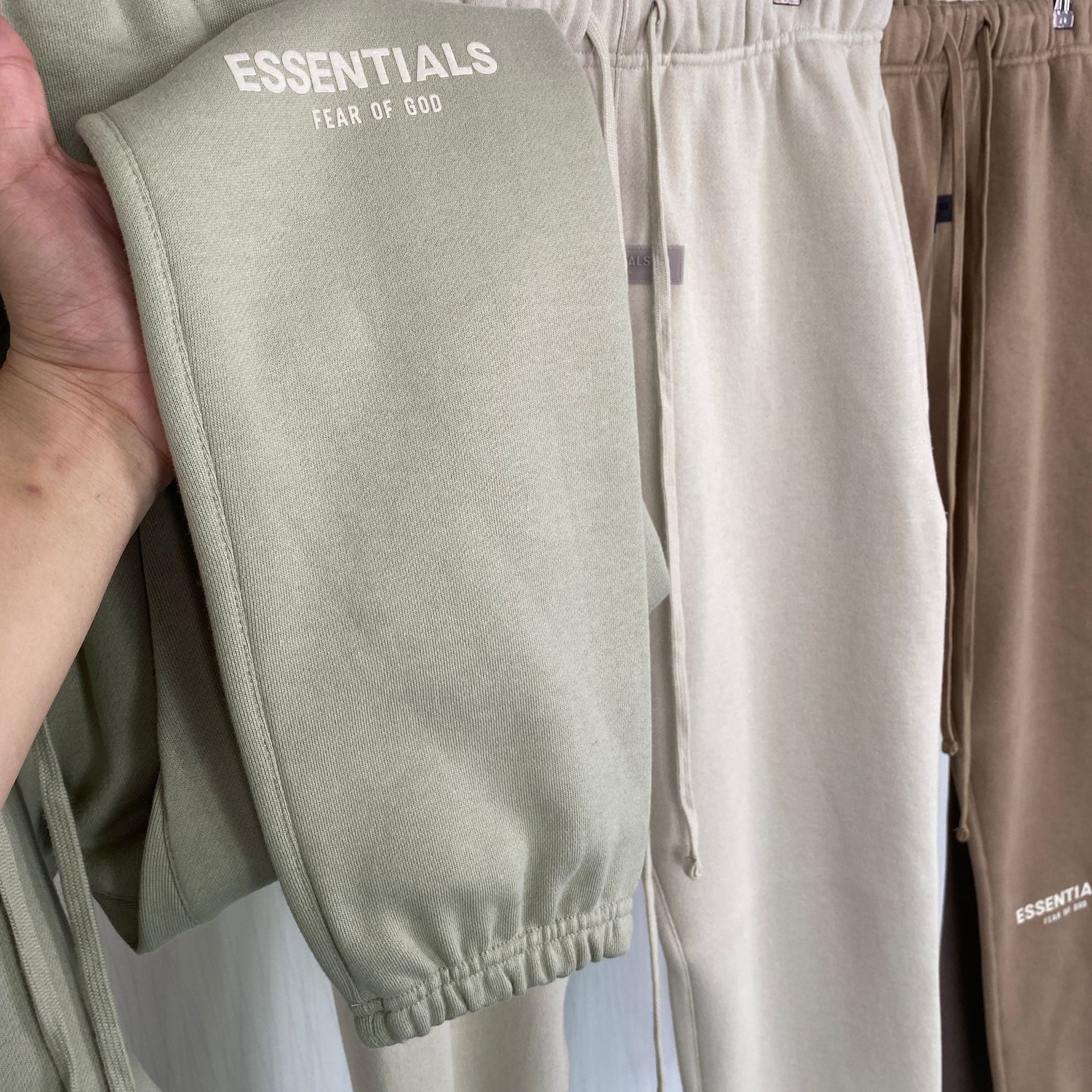 2022SS pantalones de franela con estampado de flocado blanco ESSENTIALS marca de moda transfronteriza Sweatpants