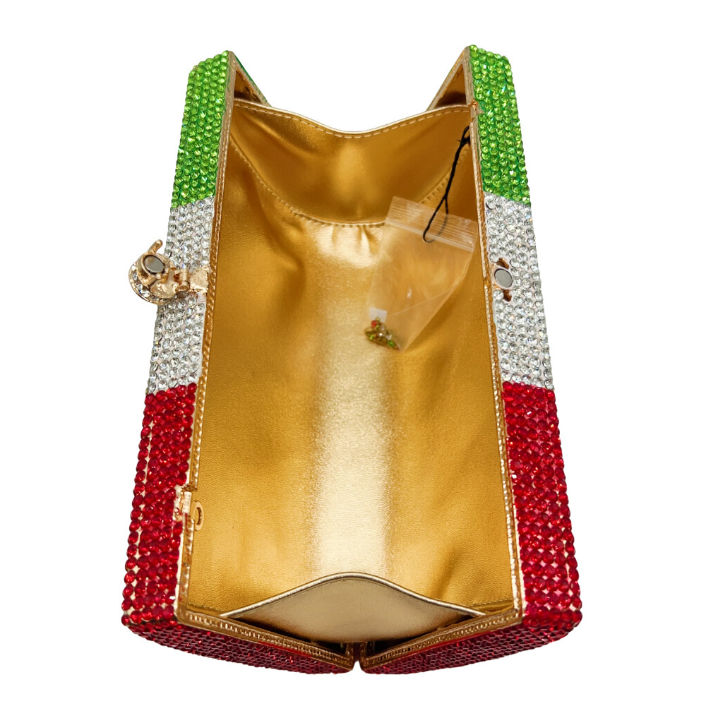 Bolso de piedra, bolso de cena con diamantes italianos, vestido de fiesta europeo y americano, bolso de mano de diamantes ligeros.
