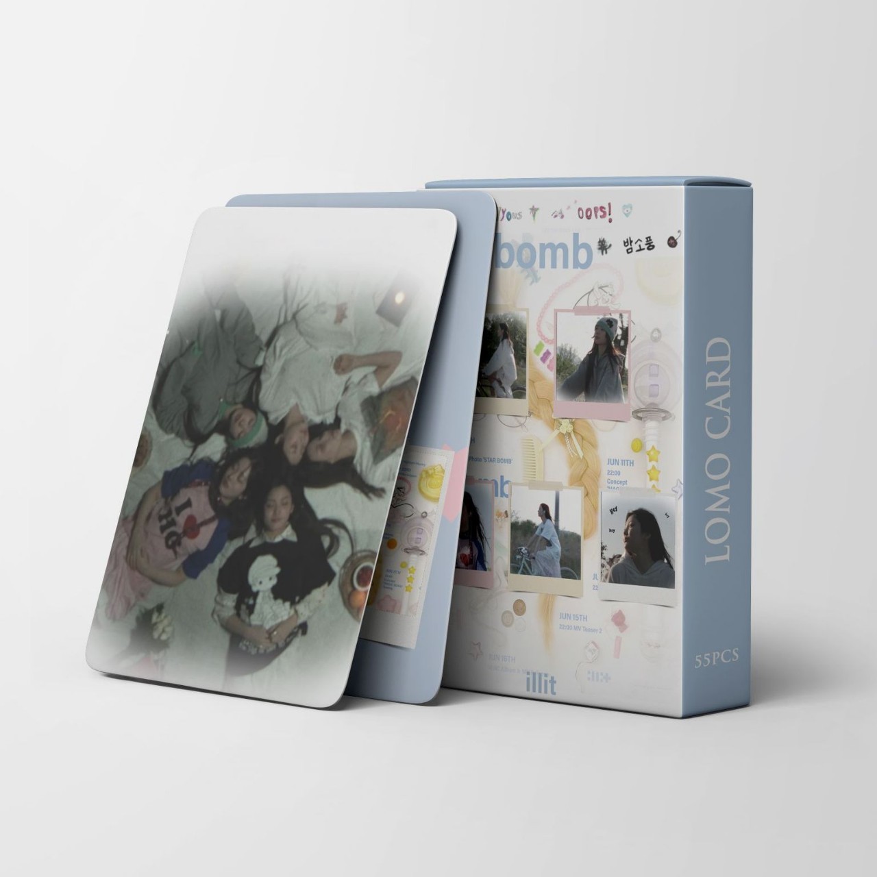 Cadena total, una gran cantidad de stock, 55 hojas de tinta BT SK IVE ATEEZ KPOP, estrellas coreanas alrededor de LOMO