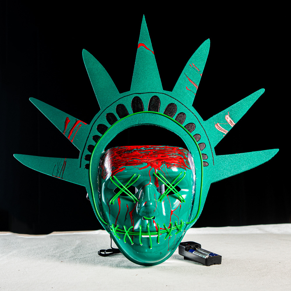 Estatua de la Libertad luminosa personalizable Plan de eliminación humana COS máscara de prop image 4