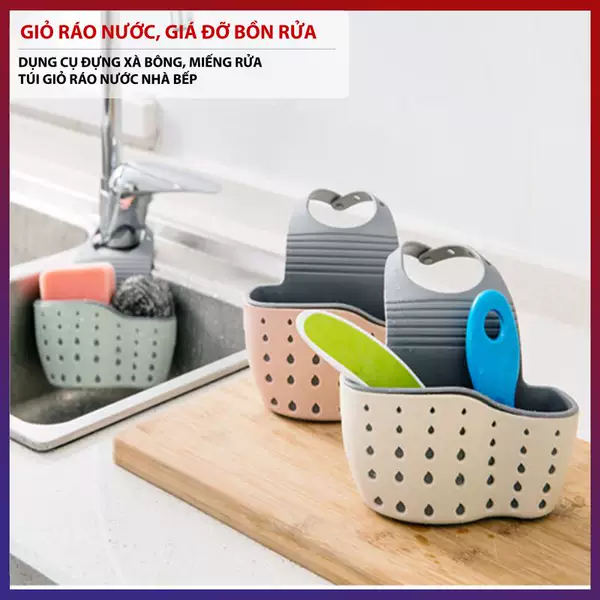 Hanging Drain Basket for Faucet, Storage Rack for Kitchen Sink, Dishwashing Drain Basket, Pp Material