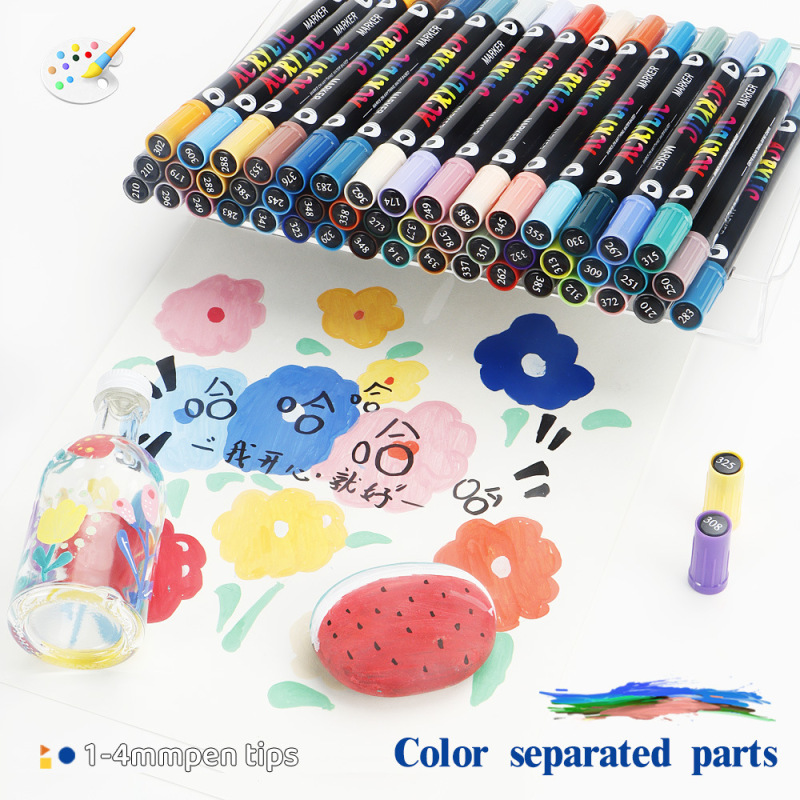 Amazon ベストセラー 168 色双頭 2 色マーカーペンアート DIY 落書きソフトヘッド水彩ペンマーカーペン|undefined