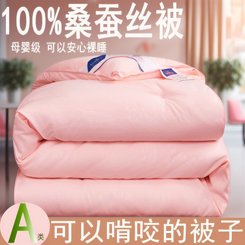 Authentic Silk Quilt, Mulberry Silk Quilt, Air-Conditioned Quilt, Thickened Warm Student Spring & Fall Quilt, Double Quilt