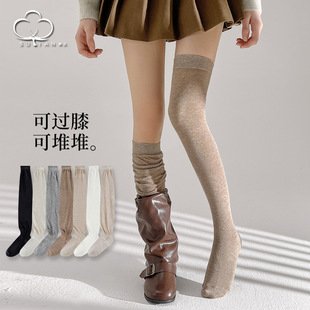 Thigh socks for children over the knee socks spring and autumn thin women's pile socks autumn and winter long leg socks with riding boots for women