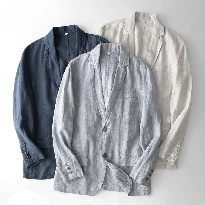 100% Linen Casual Suit Jacket for Men, Italian Old Money Style, Thin Linen Suit for Spring and Summer 051 100% Linen Casual Suit Jacket for Men, Italian Old Money Style, Thin Linen Suit for Spring and Summer 051