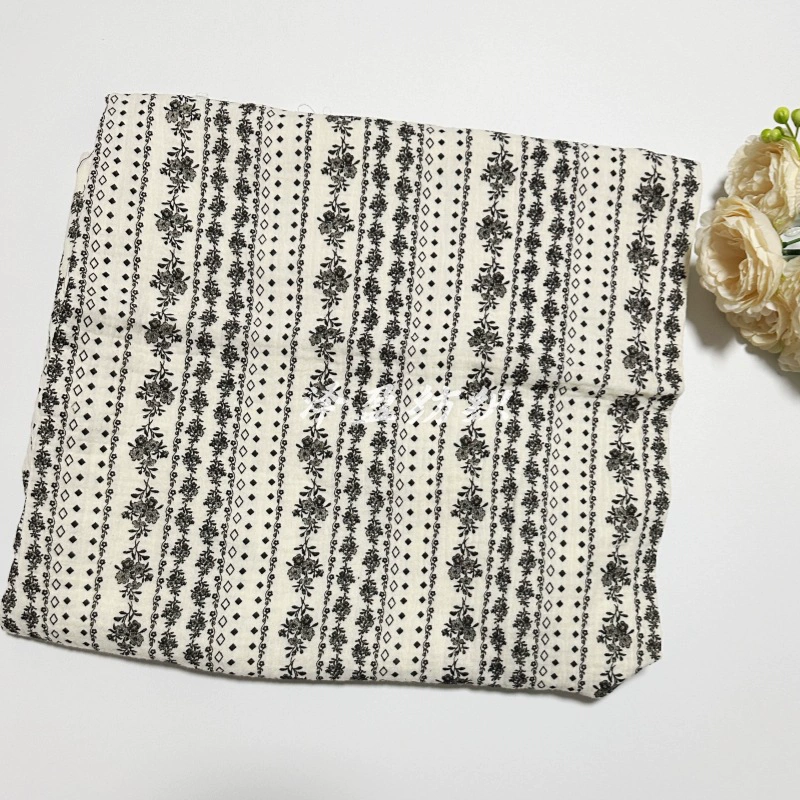 Хлопок двухслойный креп ткань muslin принт