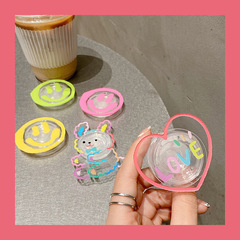 亞克力透明笑臉氣囊支架 ins桌面伸縮摺疊懶人貼片女生手機支架