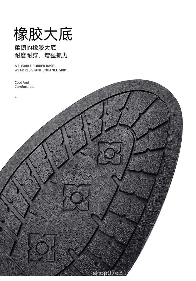 Dép sandal da nam mũi nhọn thắt dây thoáng khí chống trượt — P66 màu đen chi tiết 10